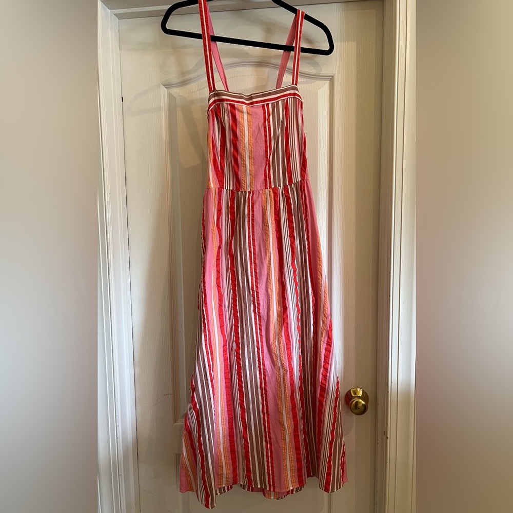 LOFT Women’s Striped Pink and Orange Dress